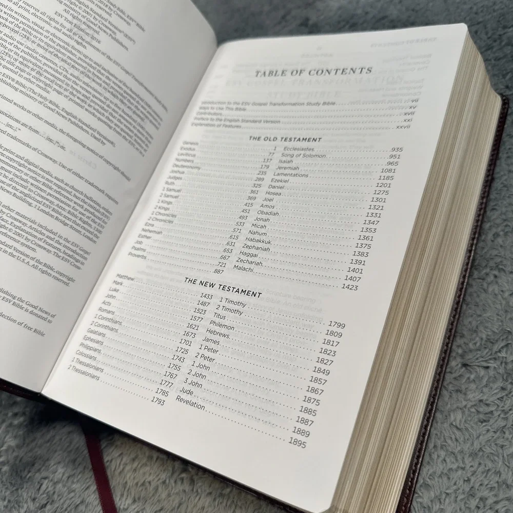 ESV Gospel Transformation Study Bible Red Leather Crossway 2018 Book Very Good